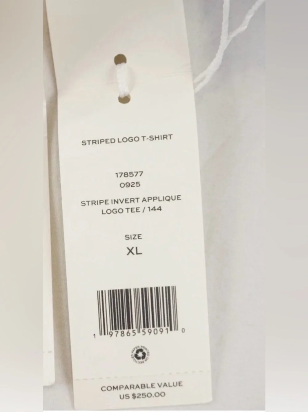 Tory Burch Navy & White Striped Cotton Tee